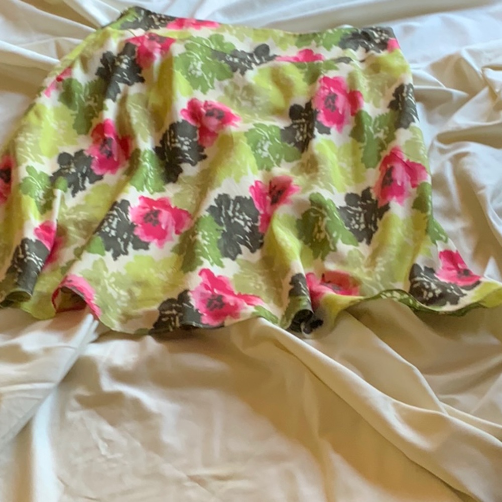 Floral silk skirt